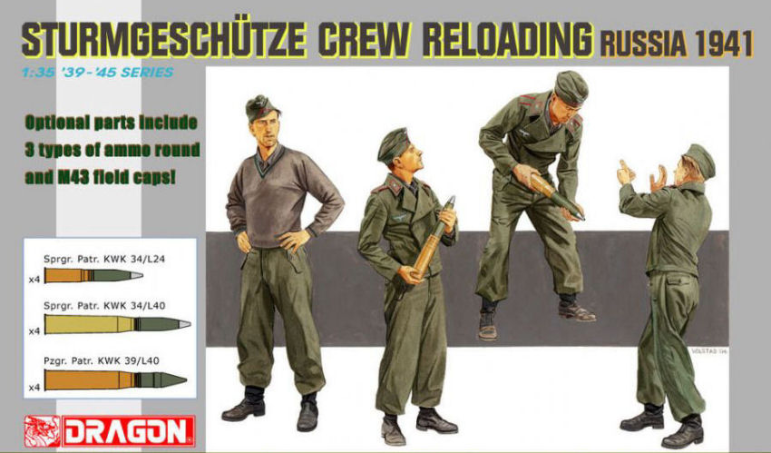 STURMGESCHUTZE CREW RELOADING RUSSIA 1941 KIT 1:35 Scala 1:35 Dragon