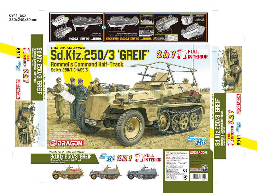 MODELLINO Dragon SD.KFZ.250/3 GREIF 2 IN 1 KIT 1:35 MODEL SCALE D6911 250506