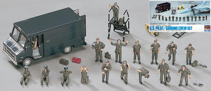 U.S PILOT/GROUND CREW SET KIT 1:72 Scala 1:72 Hasegawa