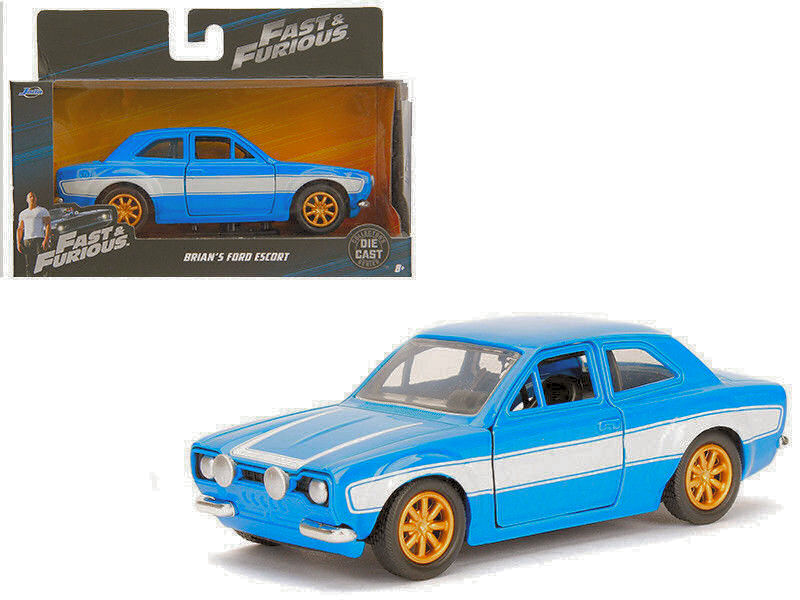 MODELLINO Jada Toys BRIAN'S FORD ESCORT RS2000 MK1 FAST & FURIOUS BLUE/WHITE 1:32 MODEL SCALE JADA97188 250506