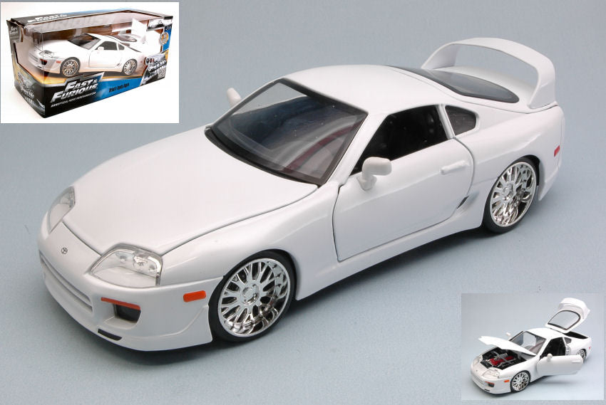 MODELLINO Jada Toys BRIAN'S TOYOTA SUPRA 1995 FAST & FURIOUS WHITE 1:24 MODEL SCALE JADA97375 250506