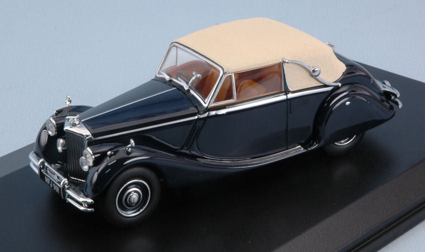 MODELLINO IN SCALA COMPATIBILE CON JAGUAR MKV RHD DARK BLUE W/BEIGE ROOF 1:43 OXFORD OXF43JAG5003