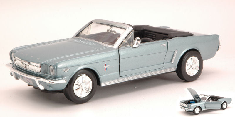 FORD MUSTANG CONVERTIBLE 1964 METALLIC LIGHT BLUE 1:24 Scala 1:24 MotorMax
