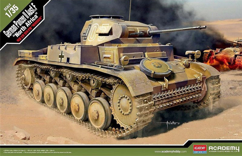 MODELLINO Academy GERMAN PANZER II AUSF.F NORTH AFRICA KIT 1:35 MODEL SCALE ACD13535 250506