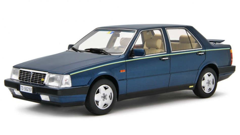 MODELLINO IN SCALA COMPATIBILE CON LANCIA THEMA 8.32 1986 BLUE BLIZZARD 1:18 LAUDO RACING LM159B