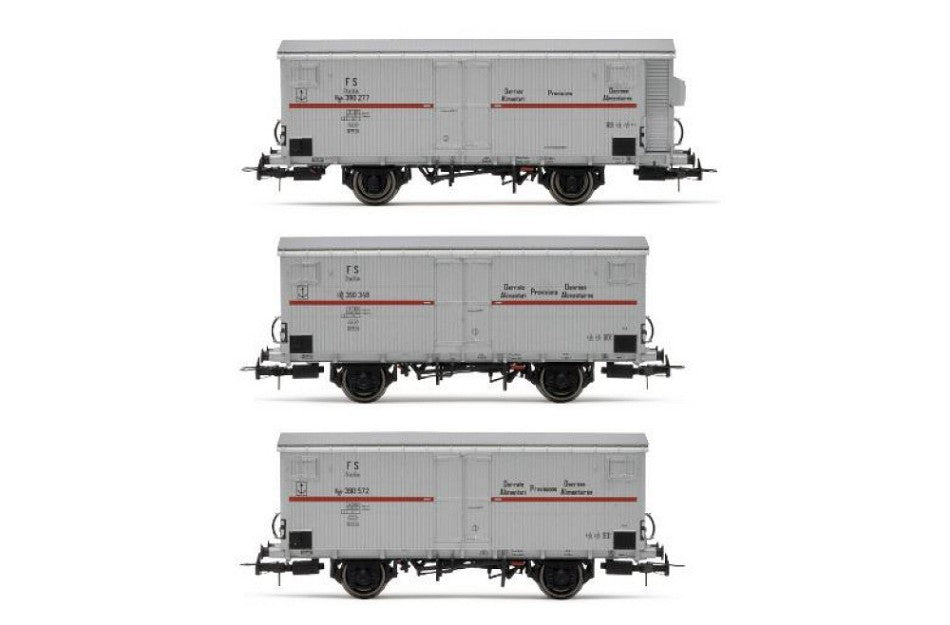 MODELLINO IN SCALA COMPATIBILE CON FS 3-UNIT PACK REFIGERATED WAGONS EP.III 1:87 RIVAROSSI HR6605