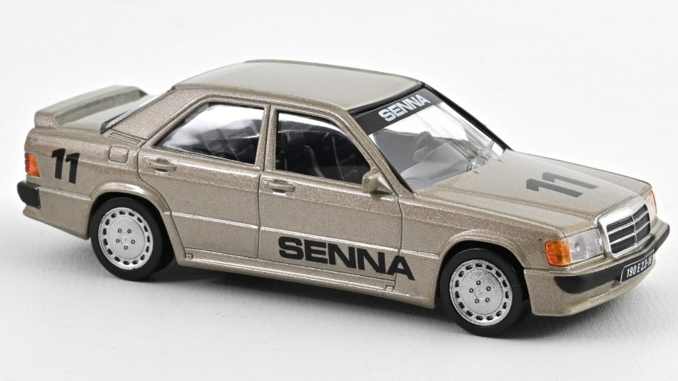 MODELLINO IN SCALA COMPATIBILE CON MERCEDES 190E 2.3 1984 BEIGE METALLIC SENNA JET-CAR 1:43 NOREV NV351196