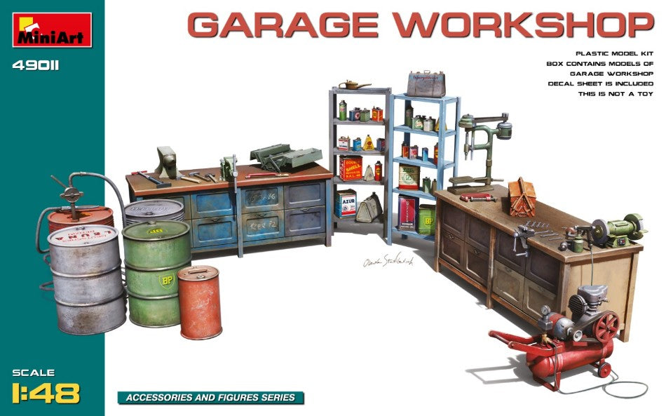 MODELLINO Miniart GARAGE WORKSHOP KIT 1:35 MODEL SCALE MIN49011 250506
