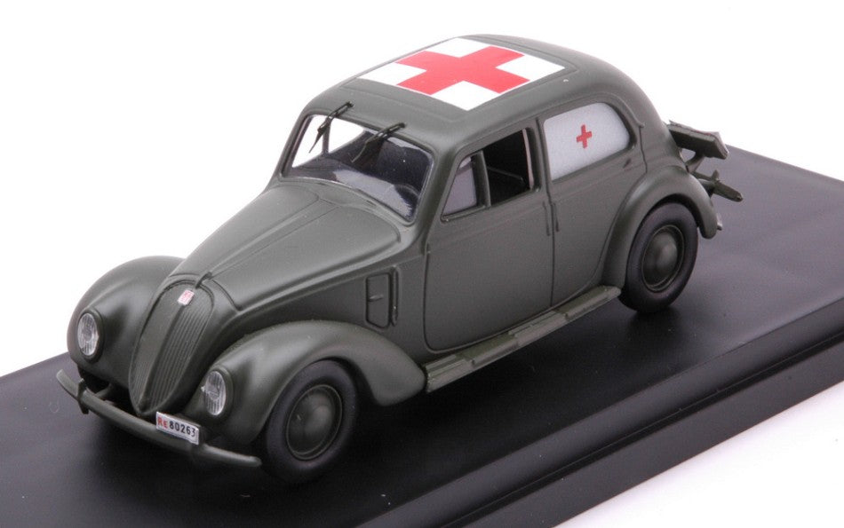 MODELLINO IN SCALA COMPATIBILE CON FIAT 1500 AMBULANZA SERVIZIO SANITA' MILITARE 1940 1:43 RIO RI4716