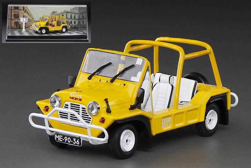 MODELLINO IN SCALA COMPATIBILE CON AUSTIN MINI MOKE 1968 YELLOW W/2 FIGURES 1:43 VITESSE VE21154