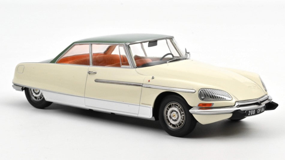 MODELLINO IN SCALA COMPATIBILE CON CITROEN DS 21 LE LEMAN 1968 IVORY & GREEN METALLIC ROOF 1:18 NOREV NV181751