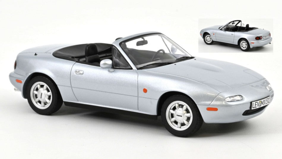 MODELLINO IN SCALA COMPATIBILE CON MAZDA MX-5 1989 SILVER 1:18 NOREV NV188023