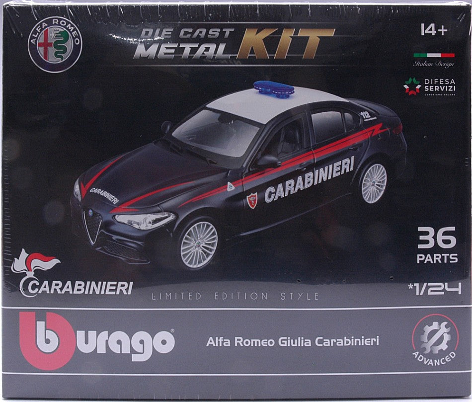 MODELLINO Burago ALFA ROMEO GIULIA CARABINIERI KIT 1:24 MODEL SCALE BU25128 250506