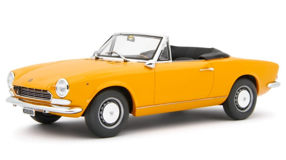 MODELLINO IN SCALA Laudo Racing COMPATIBILE CON FIAT 124 SPORT SPIDER AS (1438 CC.) 1968 YELLOW 1:18 MODEL SCALE LM172B 241217