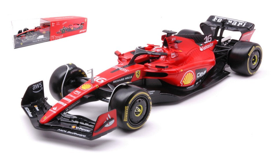 MODELLINO Burago FERRARI SF-23 F1 N.16 CHARLES LECLERC 2023 W/HARD CASE 1:24 MODEL SCALE BU26808L 250506
