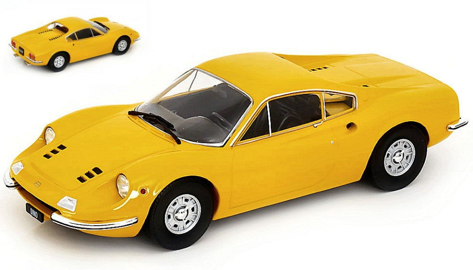 MODELLINO IN SCALA COMPATIBILE CON FERRARI DINO 246 GT 1969 YELLOW 1:18 MODELCARGROUP MCG18168