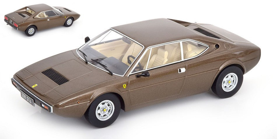 MODELLINO IN SCALA COMPATIBILE CON FERRARI 208 GT4 1975 BROWN METALLIC 1:18 KK SCALE KKDC181203