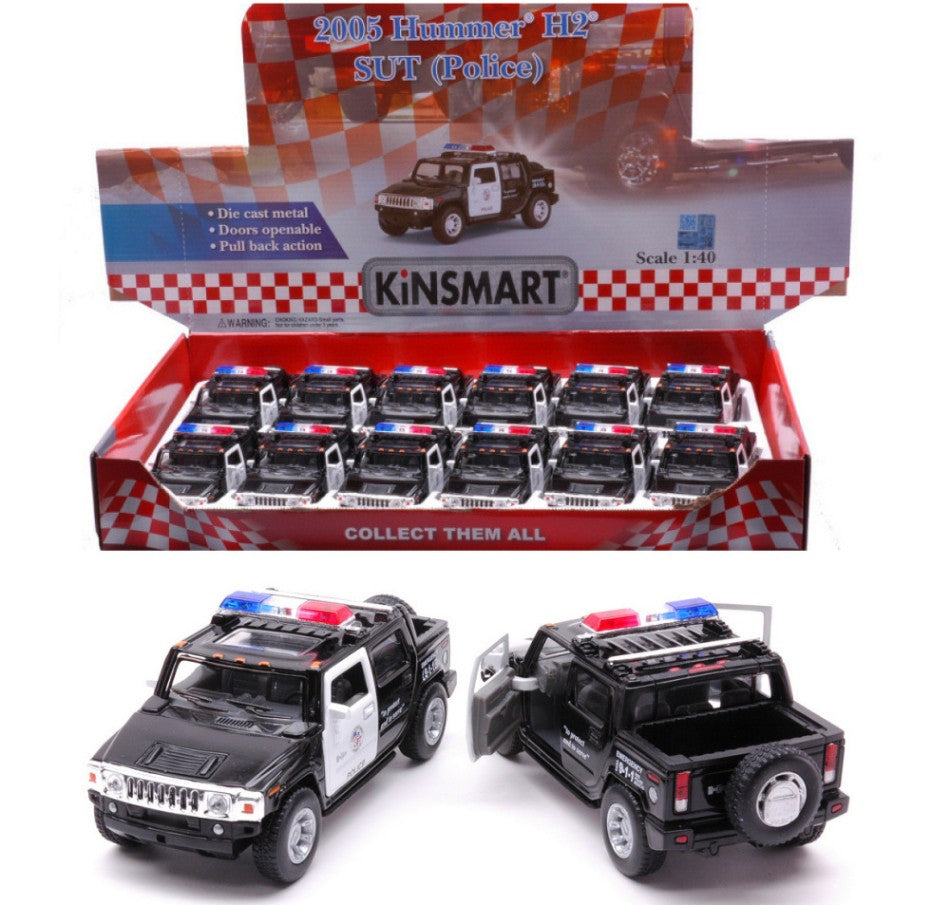 HUMMER H2 SUT POLICE cm 12 1:38 Scale Varie Kinsmart