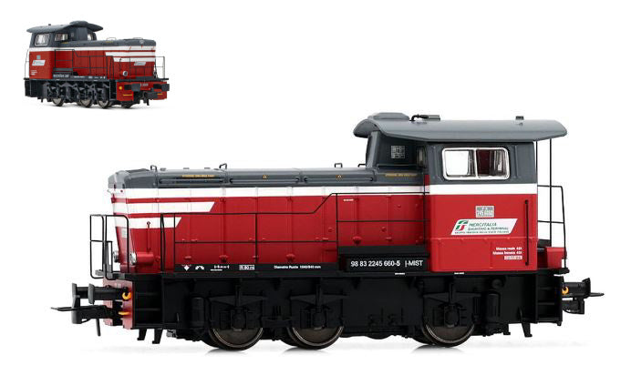 MODELLINO IN SCALA COMPATIBILE CON MERCITALIA S LOCOMOTIVA DIESEL DA MANOVRA LIVREA ROSSO/BIANCO EP.VI 1:87 RIVAROSSI HR2932