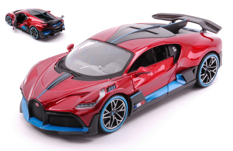 MODELLINO IN SCALA COMPATIBILE CON BUGATTI DIVO METALLIC RED 1:24 MAISTO MI31526R