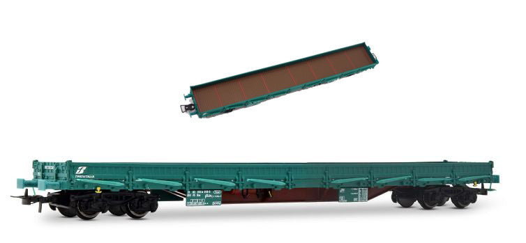 MODELLINO IN SCALA Rivarossi COMPATIBILE CON FS 4-AXLE STAKE WAGON WAGON TYPE RES GREEN LIVERY EP.VI 1:87 MODEL SCALE HR6552 241217