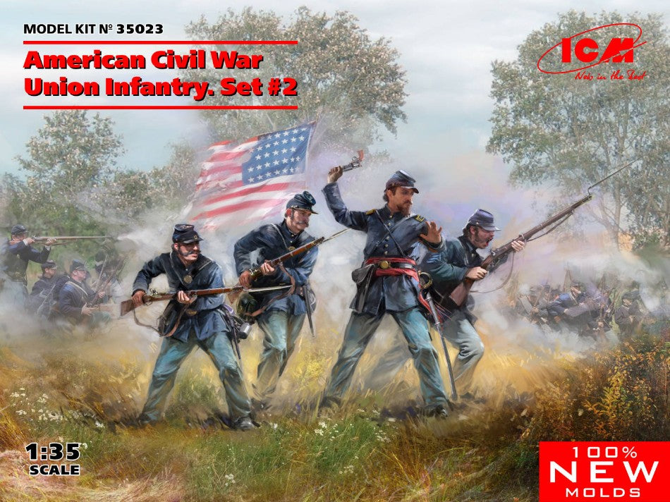 AMERICAN CIVIL WAR UNION INFANTRY SET 2 KIT 1:35 Scala 1:35 ICM