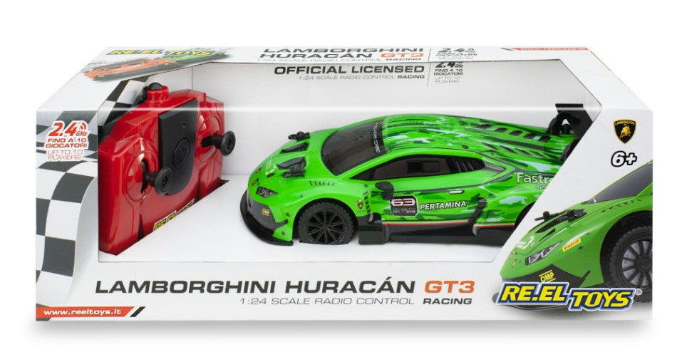 LAMBORGHINI HURACAN GT3 GREEN RADIOCOMANDO 1:24 Scala 1:24 RE.EL.Toys
