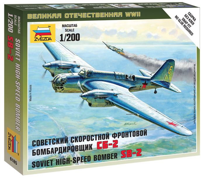 SOVIET BOMBER SB2 KIT 1:200 Scala 1:72 Zvezda