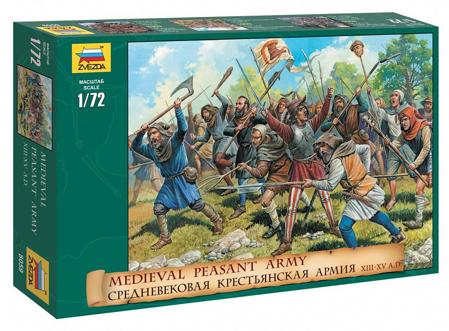 MEDIEVAL PEASANT ARMY KIT 1:72 Scala 1:72 Zvezda