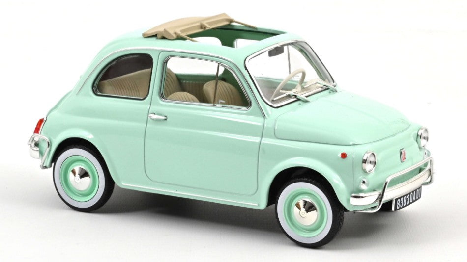 MODELLINO IN SCALA Norev COMPATIBILE CON FIAT 500 L 1968 PASTEL BLUE W/SPECIAL BIRTH PACK 1:18 MODEL SCALE NV187777 241217