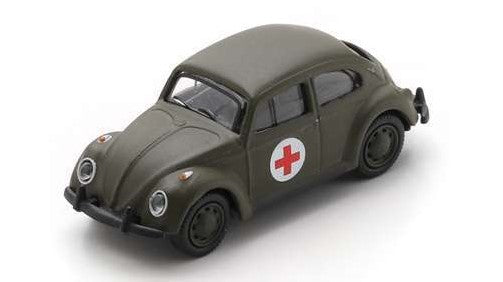 MODELLINO Schuco VW BEETLE UNITA' MEDICA MILITARE TEDESCA DIE CAST 1:87 MODEL SCALE SH452680600 250506