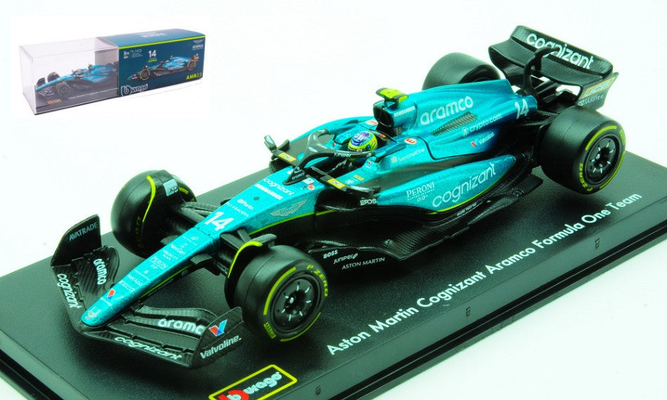 MODELLINO Burago ASTON MARTIN AMR 23 N.14 FERNANDO ALONSO 2023 SIGNATURE 1:43 MODEL SCALE BU38091A 250506