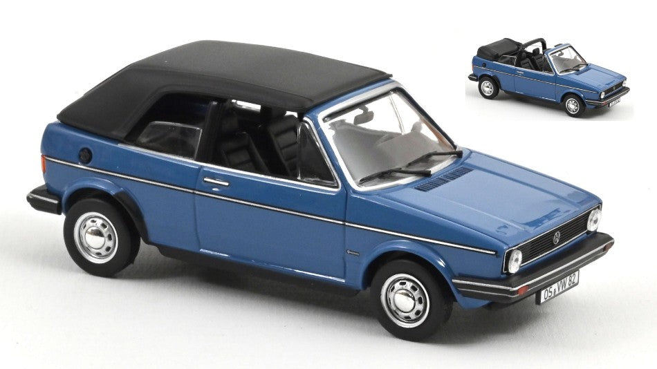MODELLINO IN SCALA Norev COMPATIBILE CON VW GOLF CABRIOLET 1981 MONACO BLUE 1:43 MODEL SCALE NV840069 241217