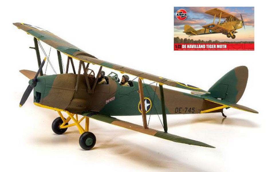 MODELLINO Airfix DE HAVILLAND TIGER MOTH KIT 1:72 MODEL SCALE A02106A 250506