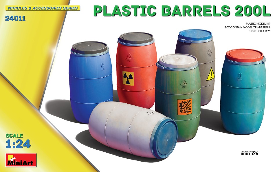 MODELLINO Miniart PLASTIC BARRELS 200 lt KIT 1:24 MODEL SCALE MIN24011 250506