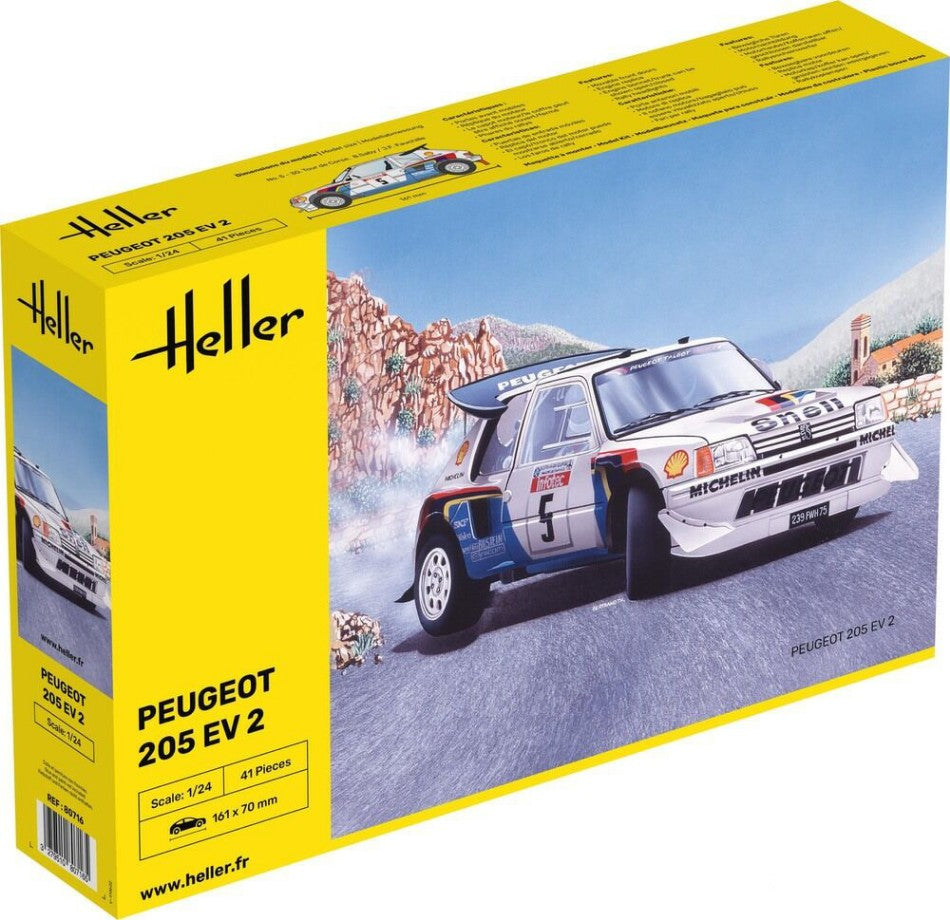 MODELLINO Heller PEUGEOT 205 EV 2 KIT 1:24 MODEL SCALE HL80716 250506