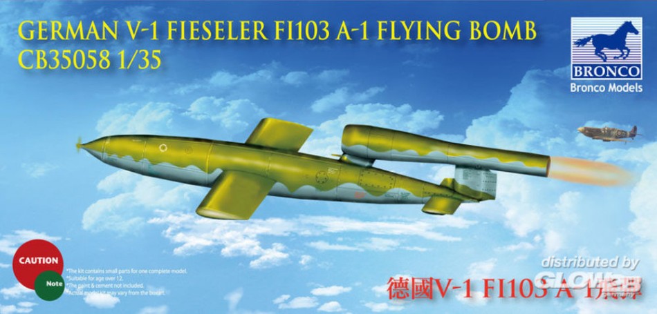 MODELLINO Bronco Model V-1 GERMAN Fi103 A-1 FLYING BOMB KIT 1:35 MODEL SCALE CB35058 250506