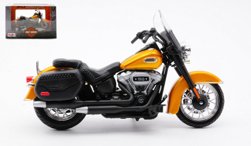 MODELLINO Maisto HARLEY DAVIDSON HERITAGE CLASSIC 2023 GOLD/BLACK 1:18 MODEL SCALE MI23102 250506