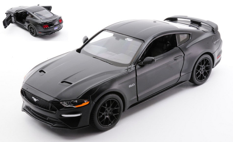 MODELLINO IN SCALA MotorMax COMPATIBILE CON FORD MUSTANG GT 2018 BLACK 1:24 MODEL SCALE MTM79352BK 241217