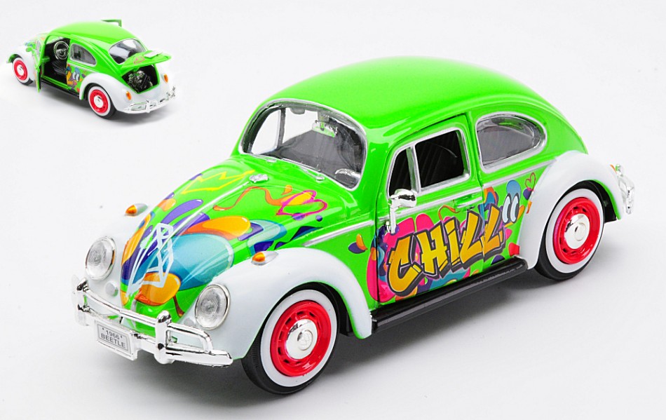 MODELLINO IN SCALA MotorMax COMPATIBILE CON VW BEETLE "GRAFFITI" VARIOUS COLOURS 1:24 MODEL SCALE MTM79598 241217