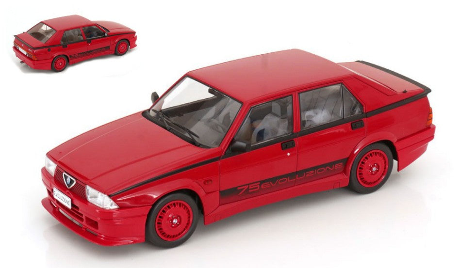 MODELLINO IN SCALA ModelCarGroup COMPATIBILE CON ALFA ROMEO 75 TURBO EVOLUZIONE 1987 RED 1:18 MODEL SCALE MCG18428 241217