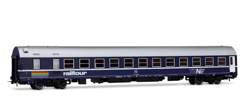 MODELLINO IN SCALA Rivarossi COMPATIBILE CON CARROZZA LETTO LIVREA TEN "RAILTOUR" LOGO EP.IV 1:87 MODEL SCALE HR4399 241217