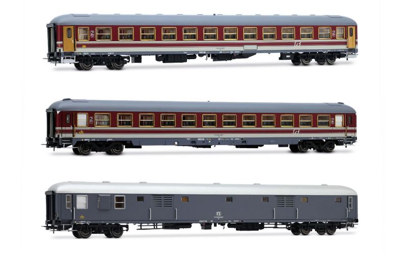MODELLINO Rivarossi FS 3 CARROZZE ,2a CLASSE, 2a CLASSE, BAGAGL. ALPEN-EXPRESS EP.IVb 1:87 MODEL SCALE HR4362 250506