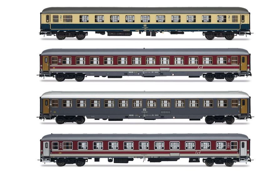 MODELLINO Rivarossi FS DBNS 4-UNIT CARROZZE PACK 2 ITALIA-OLANDA EP.V 1:87 MODEL SCALE HR4375 250506