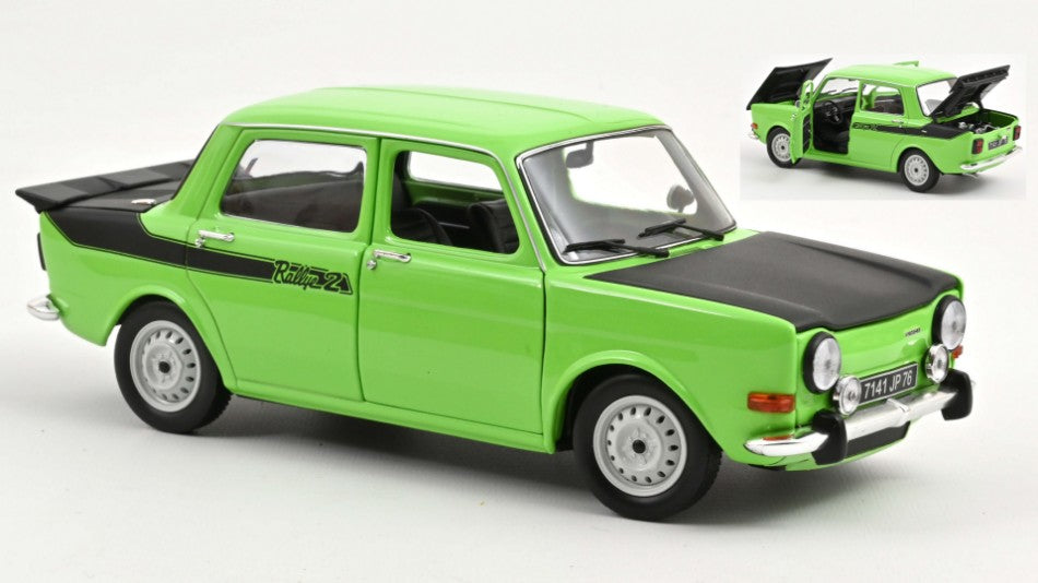 MODELLINO Norev SIMCA 1000 RALLYE 2 1976 RACING GREEN 1:18 MODEL SCALE NV185715 250506