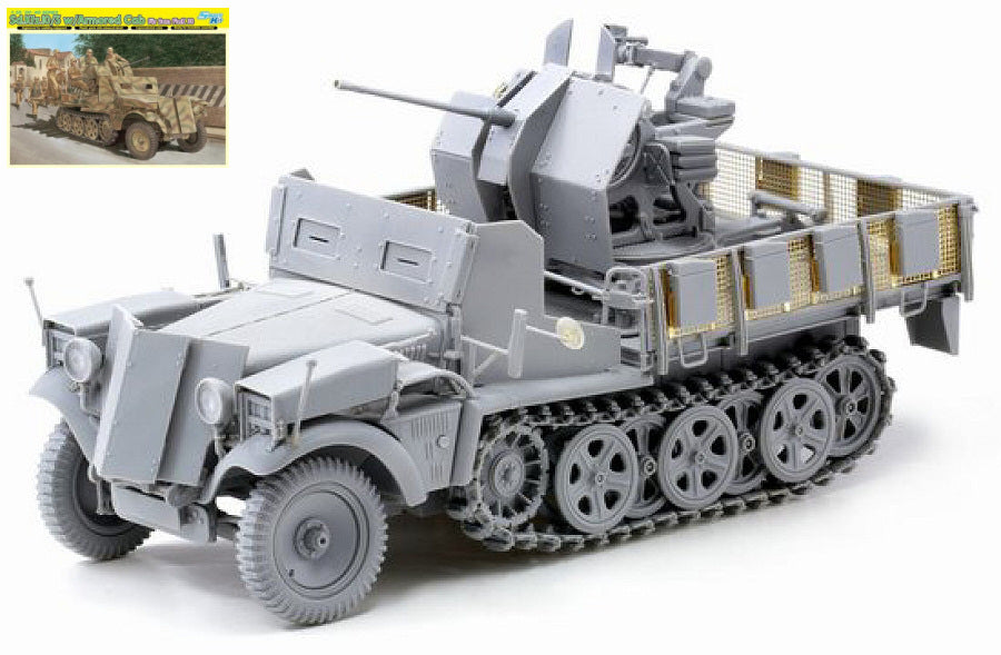 MODELLINO Dragon SD.KFZ.10/5 W/ARMOR CAB FUR 2cm FLAK 38 SMART KIT 1:35 MODEL SCALE D6677 250506