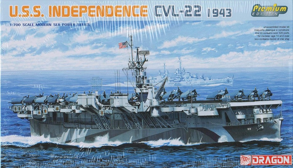 MODELLINO Dragon U.S.S. INDEPENDENCE CVL-22 1943 KIT 1:700 MODEL SCALE D7054 250506