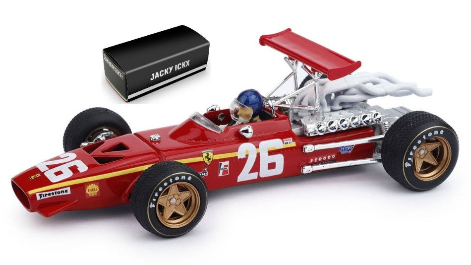MODELLINO Brumm FERRARI 312 F 1 JACKY ICKX 1968 N.26 WINNER FRANCE GP + DRIVER 1:43 MODEL SCALE BM0171CH 250506