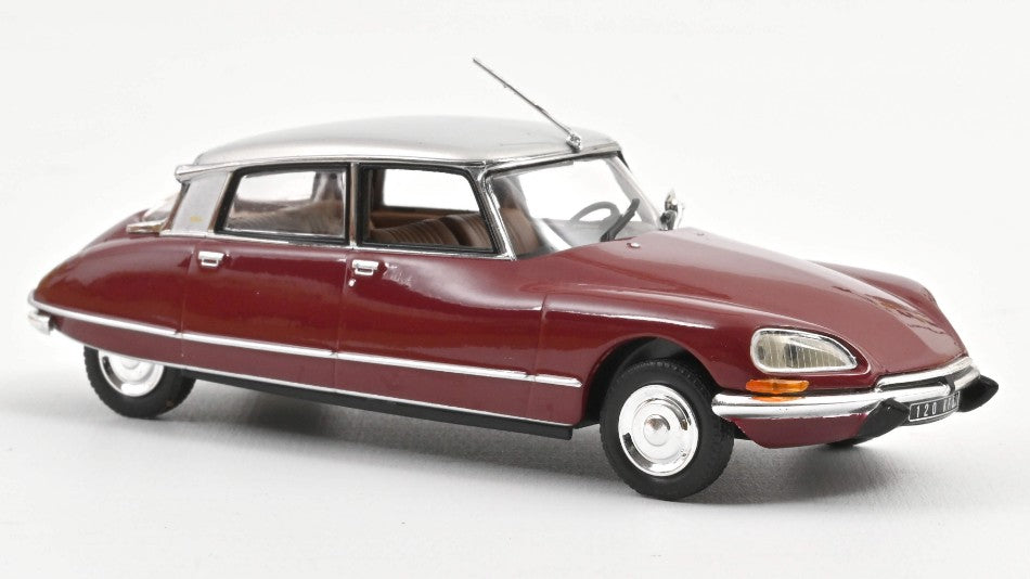 MODELLINO Norev CITROEN DS 23 PALLAS 1972 GRENADE RED AND SILVER 1:43 MODEL SCALE NV158078 250506