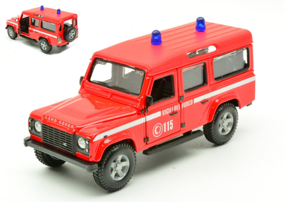 MODELLINO Burago LAND ROVER DEFENDER 110 VIGILI DEL FUOCO 1:32 MODEL SCALE BU04344VDF 250506